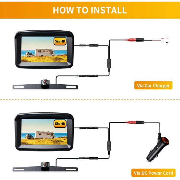 5" Monitor with 1080P Backup Camera for Truck - 图片 4