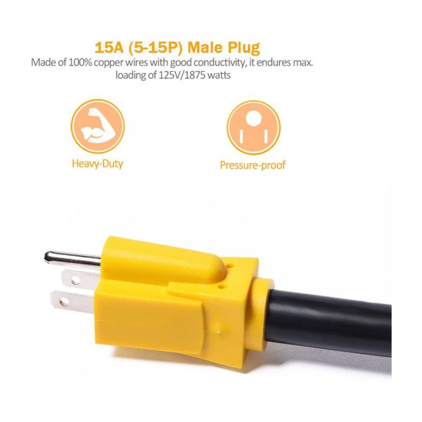 SnowyFox RV 15Amp to 50Amp Adapter - 15Male - 图片 2