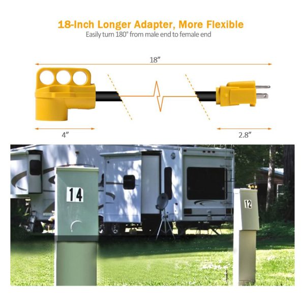 SnowyFox RV 15Amp to 50Amp Adapter - 15Male - 图片 3